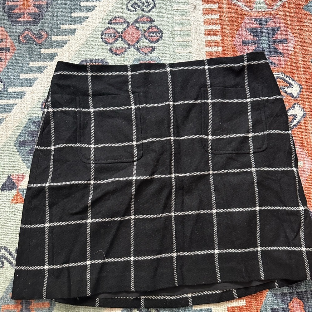 Madewell Black Plaid Women's Skirt